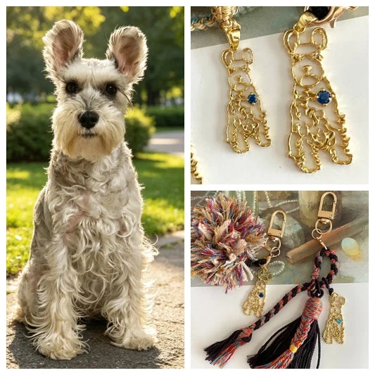 Handcrafted custom sterling silver Schnauzer pet portrait pendant design process