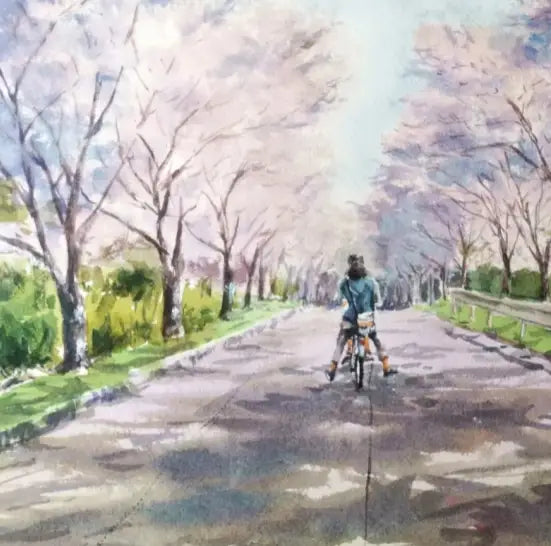 Custom watercolor painting of cherry blossoms