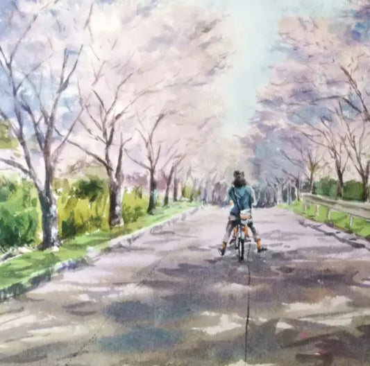 Custom watercolor painting of cherry blossoms