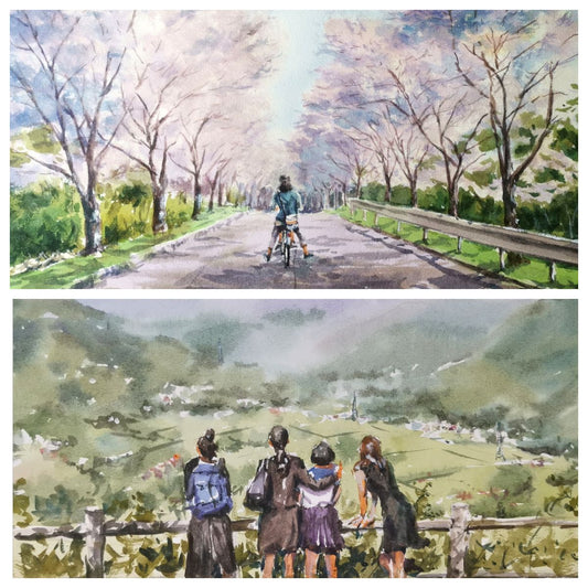 Watercolor Scenes from Our Little Sister