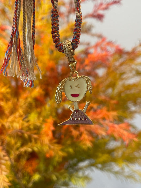 Child's artwork engraved pendant - custom kids drawing jewelry