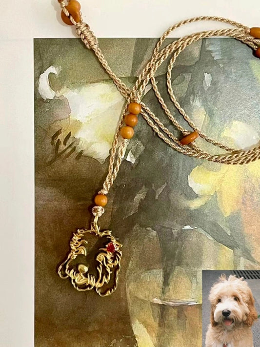 Sterling silver custom dog pendant with necklace cord