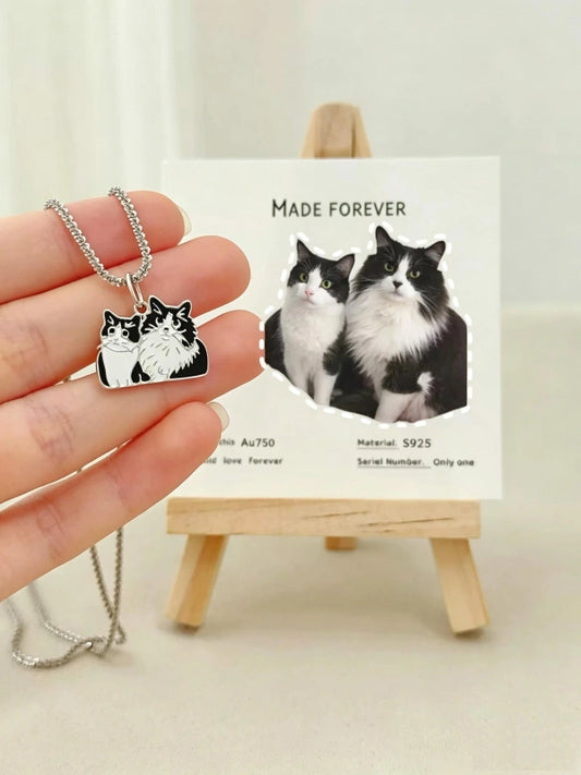 Custom Pet Enamel Portrait Pendant - Pet Jewelry | POMTIQUE custom handcrafted jewelry
