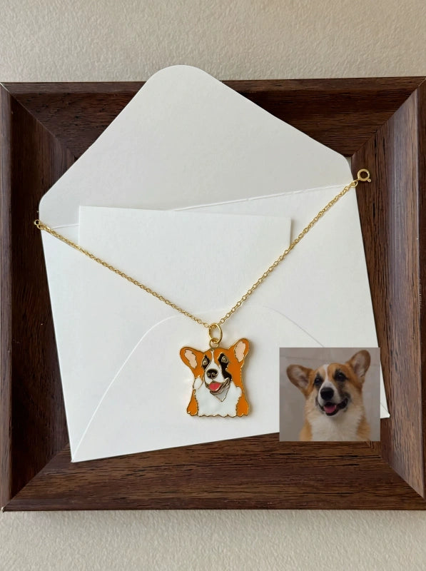 Custom Pet Enamel Portrait Pendant - Pet Jewelry | POMTIQUE custom handcrafted jewelry