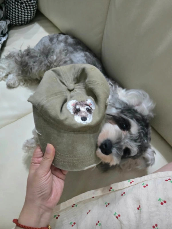 Custom Pet Portrait Embroidered Baseball Cap - Accessories | POMTIQUE custom handcrafted jewelry