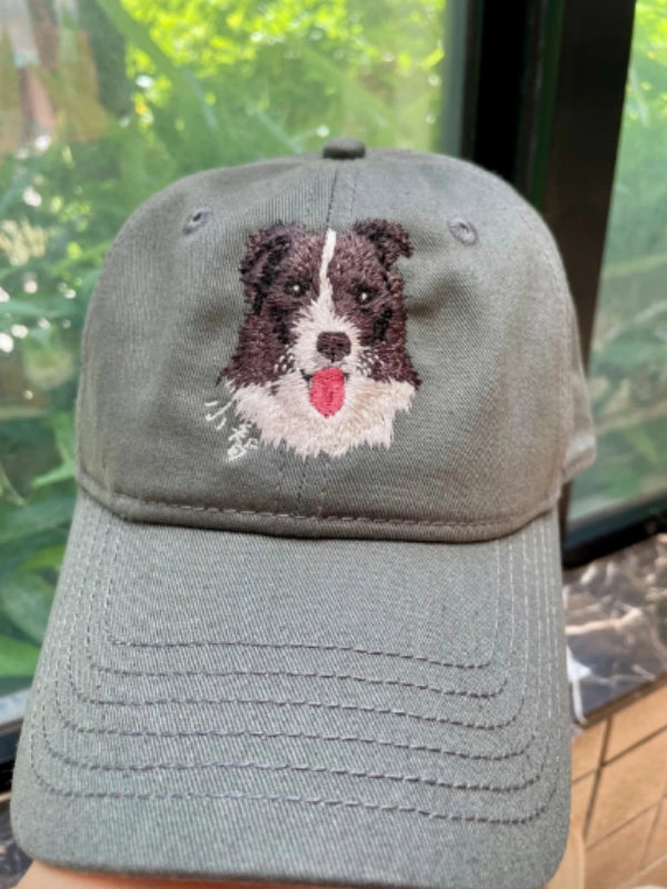 Custom Pet Portrait Embroidered Baseball Cap - Accessories | POMTIQUE custom handcrafted jewelry