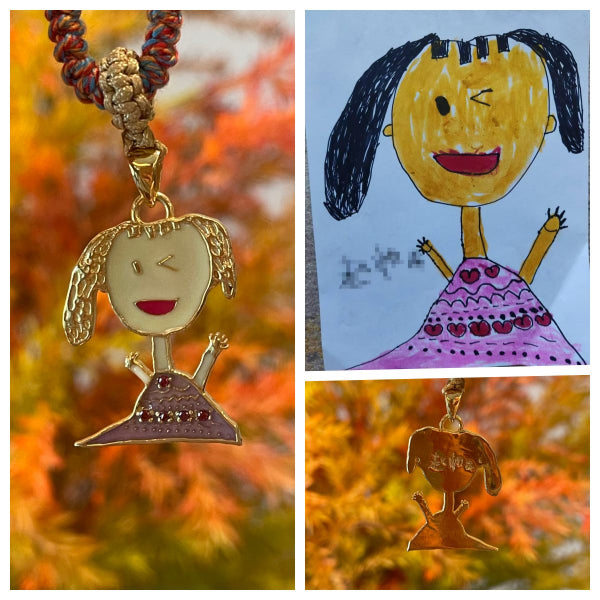 Turn your daughter's self-portrait into a pendant