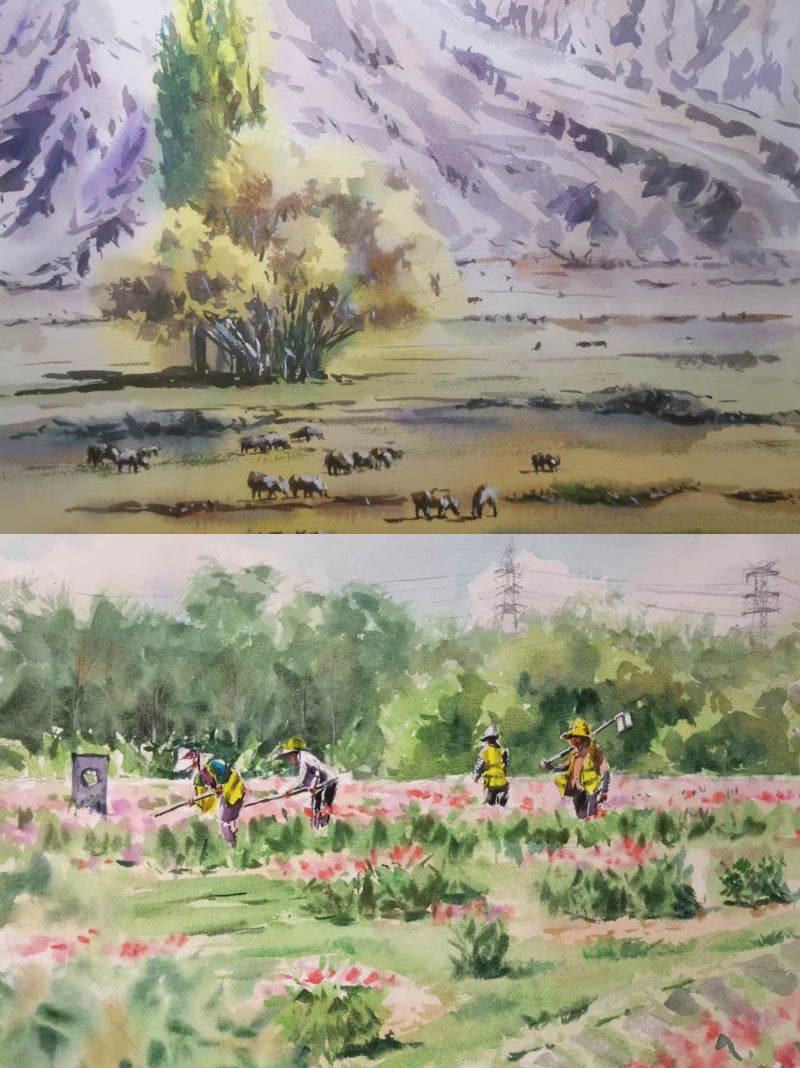 06 WATERCOLOR COLLECTION - LANDSCAPE - Custom Watercolor Art | POMTIQUE custom handcrafted jewelry