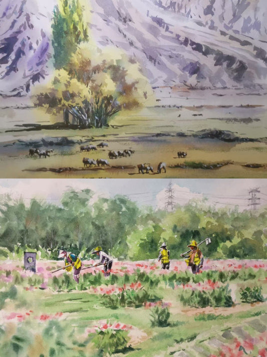 WATERCOLOR COLLECTION - LANDSCAPE - Custom Watercolor Art | POMTIQUE custom handcrafted jewelry