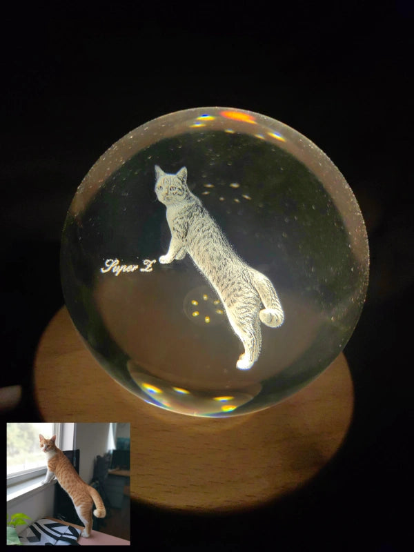 Custom Pet Memorial Crystal Ball